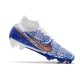 Nike Zoom Mercurial Superfly 9 Elite Firm Ground White Blue Gold Football Boots