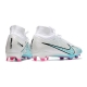 Nike Zoom Mercurial Superfly 9 Elite Firm Ground White Blue Pink Football Boots