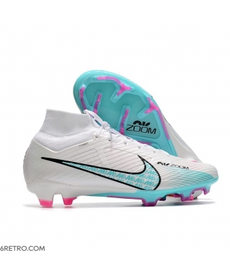 Nike Zoom Mercurial Superfly 9 Elite Firm Ground White Blue Pink Football Boots
