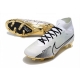 Nike Zoom Mercurial Superfly 9 Elite Firm Ground White Gold Black Football Boots