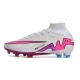Nike Zoom Mercurial Superfly 9 Elite Firm Ground White Pink Blue Football Boots