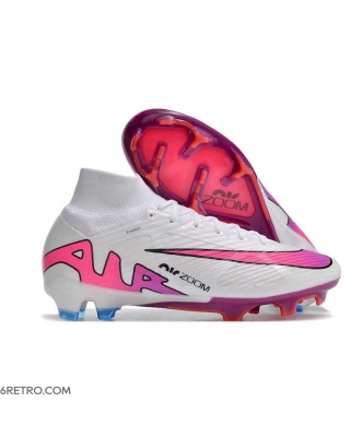Nike Zoom Mercurial Superfly 9 Elite Firm Ground White Pink Blue Football Boots