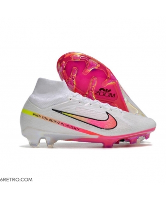 Nike Zoom Mercurial Superfly 9 Elite Firm Ground White Pink Football Boots