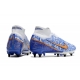 Nike Zoom Mercurial Superfly 9 Elite SG White Blue Gold Football Boots