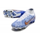 Nike Zoom Mercurial Superfly 9 Elite SG White Blue Gold Football Boots