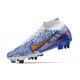 Nike Zoom Mercurial Superfly 9 Elite SG White Blue Gold Football Boots