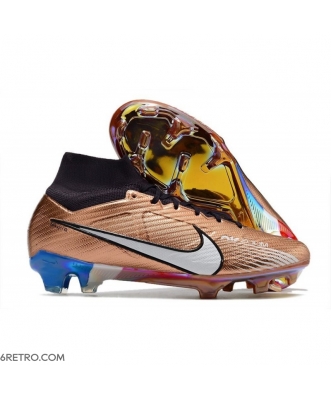 Nike Zoom Mercurial Superfly IX Elite Grass Gold White Blue Football Boots