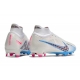 Nike Zoom Mercurial Superfly IX Elite Grass White Blue Black Football Boots