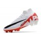 Nike Zoom Mercurial Superfly IX Elite Grass White Bright Crimson Black Football Boots