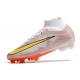 Nike Zoom Mercurial Superfly IX Elite Grass White Gold Silver Football Boots