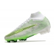 Nike Zoom Mercurial Superfly IX Elite Grass White Green Football Boots Nike Zoom Mercurial Superfly IX Elite Grass White Green Football Boots