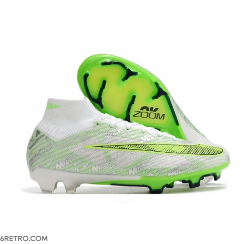 Nike Zoom Mercurial Superfly IX Elite Grass White Green Football Boots Nike Zoom Mercurial Superfly IX Elite Grass White Green Football Boots