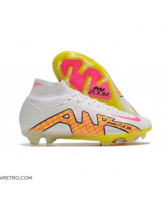Nike Zoom Mercurial Superfly IX Elite Grass White Pink Yellow Football Boots