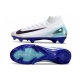 Nike Zoom Mercurial Superfly X Elite Firm Ground White Black Blue Football Boots