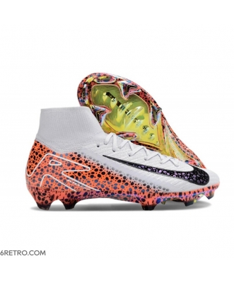 Nike Zoom Mercurial Superfly X Elite Firm Ground White Black Orange Football Boots
