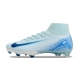 Nike Zoom Mercurial Superfly X Elite Firm Ground White Blue Football Boots
