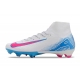 Nike Zoom Mercurial Superfly X Elite Firm Ground White Pink Blue Football Boots