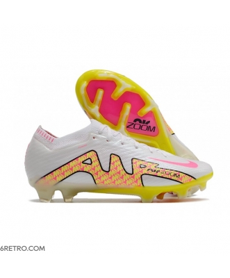 Nike Zoom Mercurial Vapor 15 Elite Firm Ground White Pink Yellow Football Boots