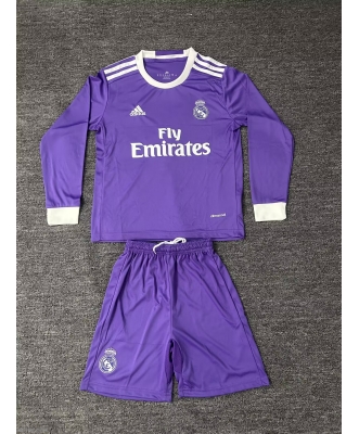 Real Madrid Retro Away Shirt Kids 16-17 Long sleeve