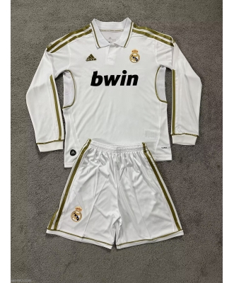 Real Madrid Retro Home Shirt Kids 11-12 Long sleeve