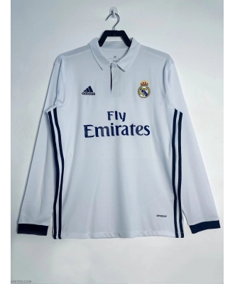 Real Madrid Retro Home Shirt Men 16-17 Long sleeve