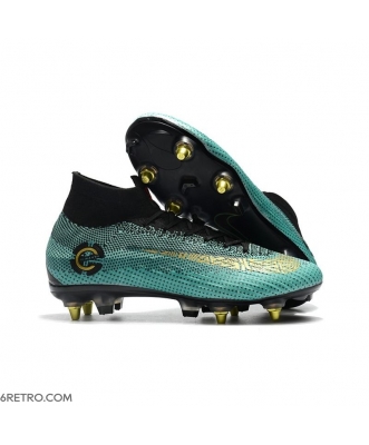 Ronaldo Nike Mercurial Superfly VI Elite Anti-Clog SG-Pro Blue Gold Football Boots