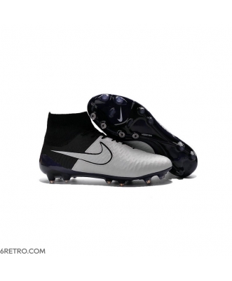 Top 2016 Nike Magista Obra Firm Ground Leather White Black Football Boots